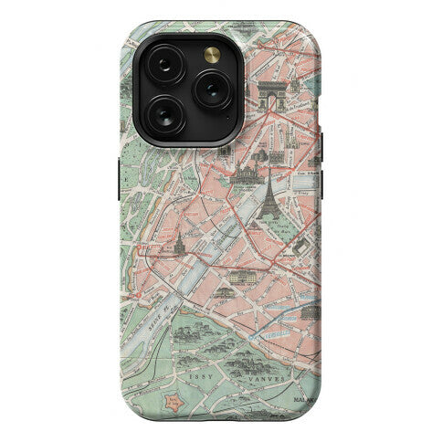 Vintage Paris Map Phone Case